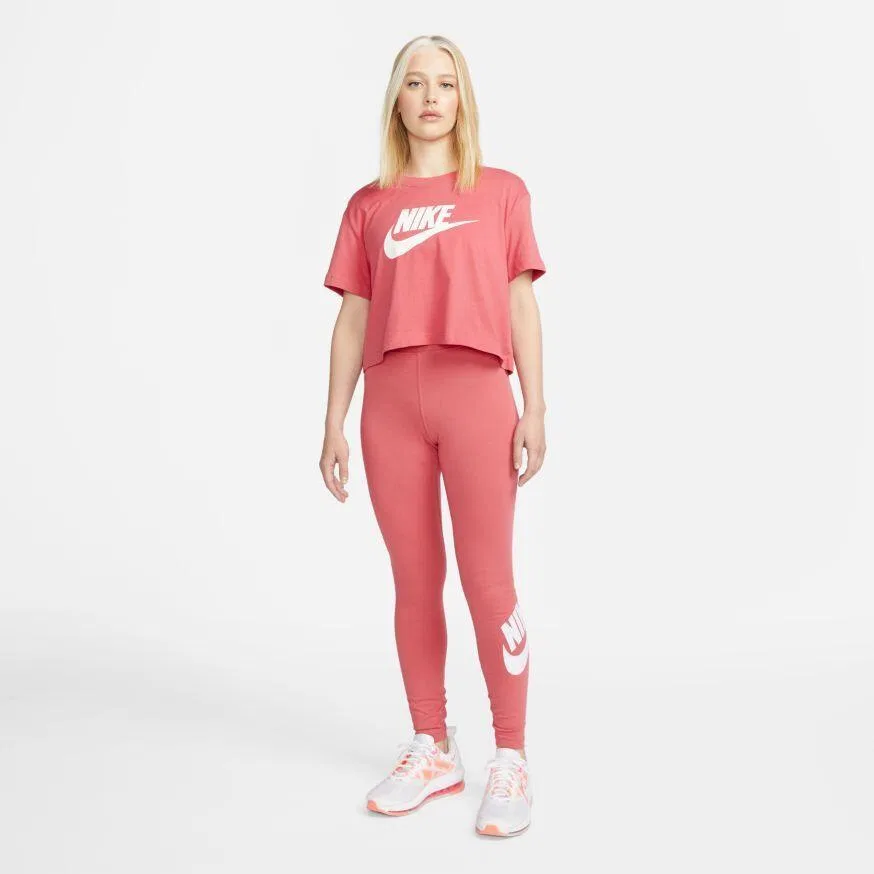 Женские леггинсы с высоким поясом Nike Sportswear Essential, Archaeo, Цвет: Роза — фото 4