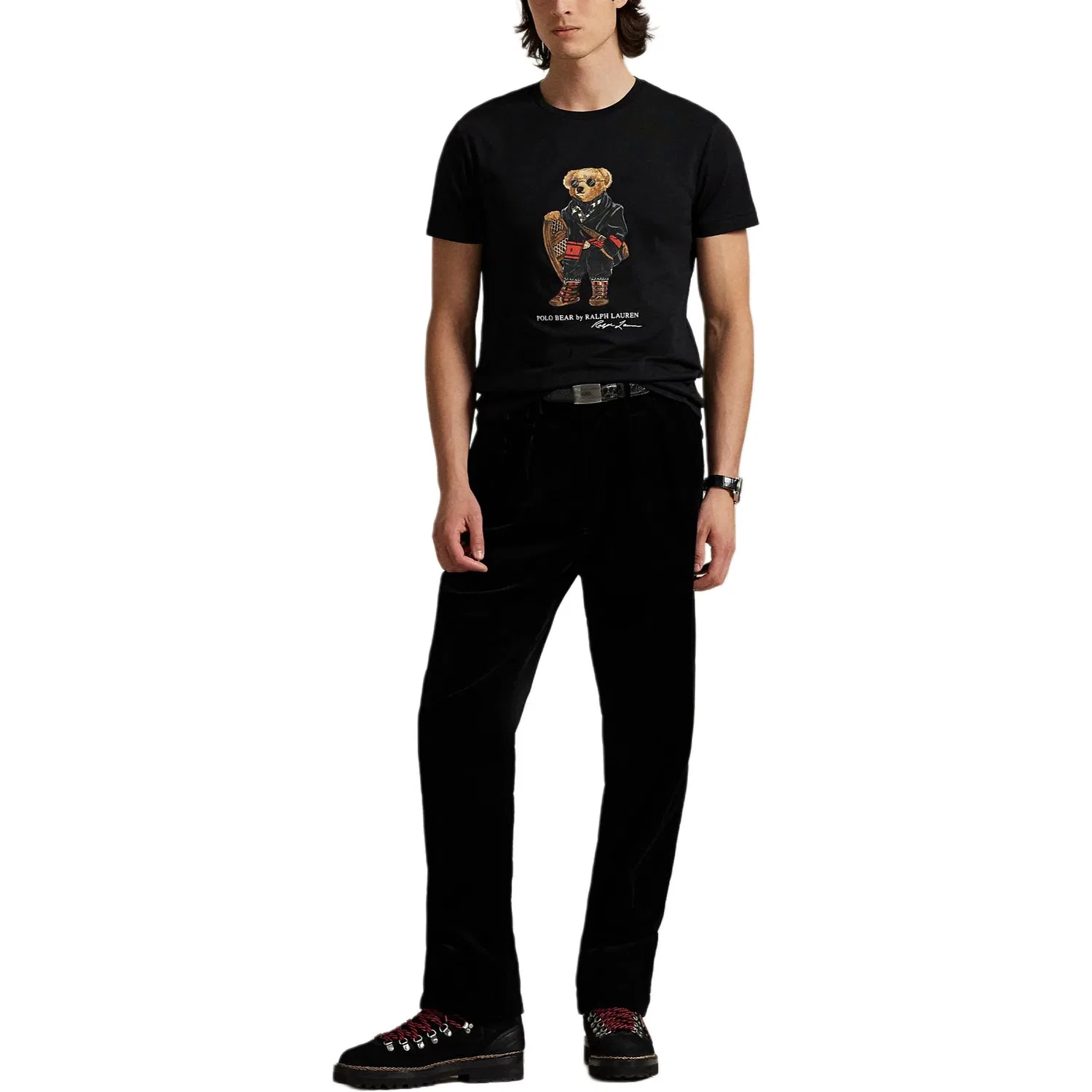 Мужская футболка с принтом медведя Polo Ralph Lauren, Black — фото 4