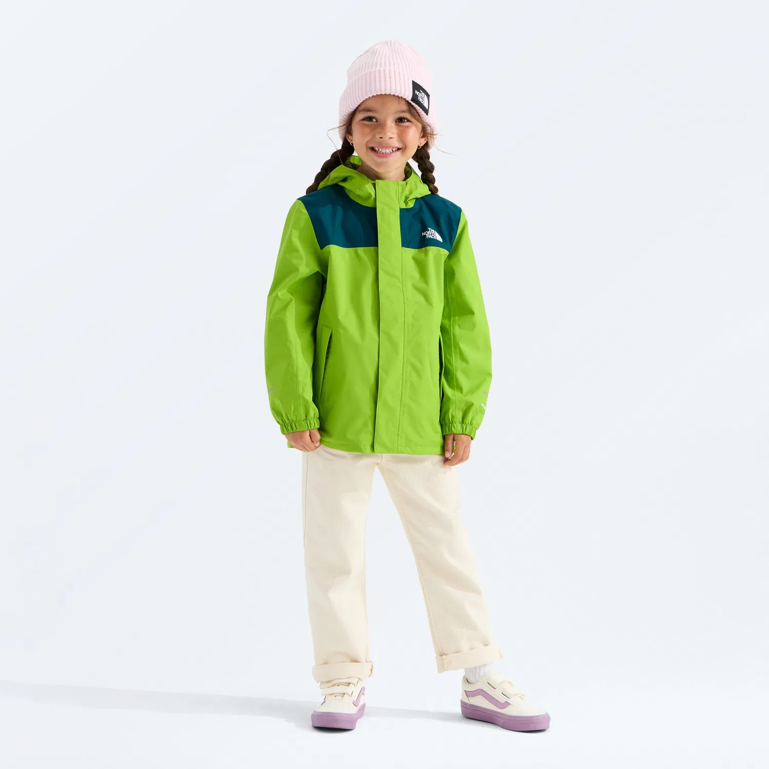 Детская дождевая куртка водонепроницаемая Antora The North Face, Sport Moss/Pacific Teal — фото 3