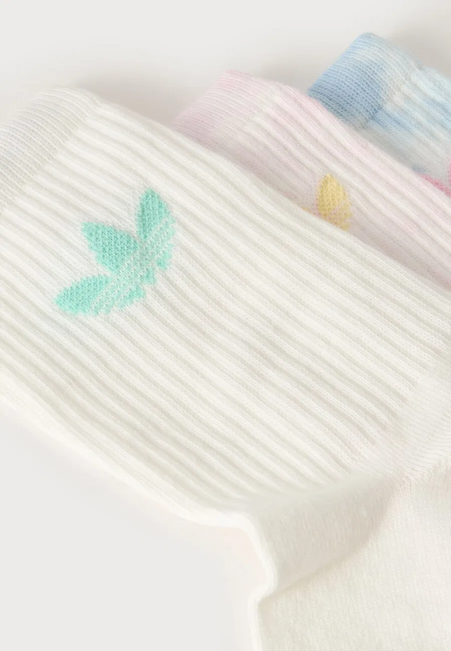 Носки ADIDAS ORIGINALS небесно-голубого, пастельно-розового и белого цветов — фото 2