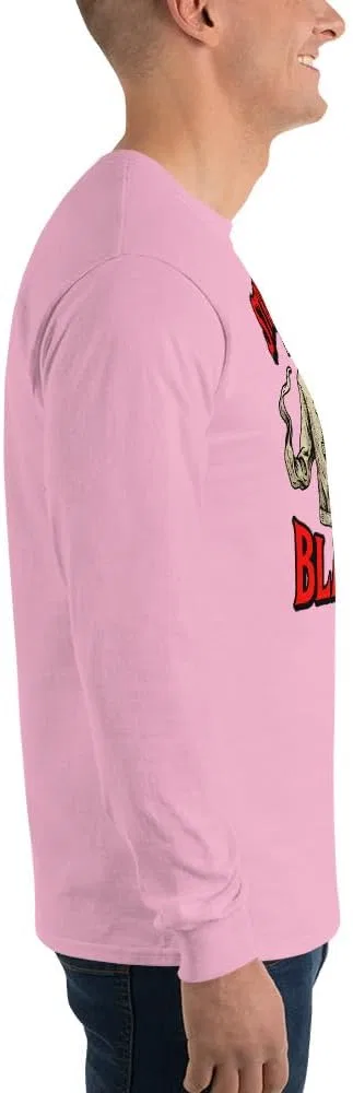 Мужская футболка с длинным рукавом с принтом Straightjacket Is the New Black, Light Pink — фото 3