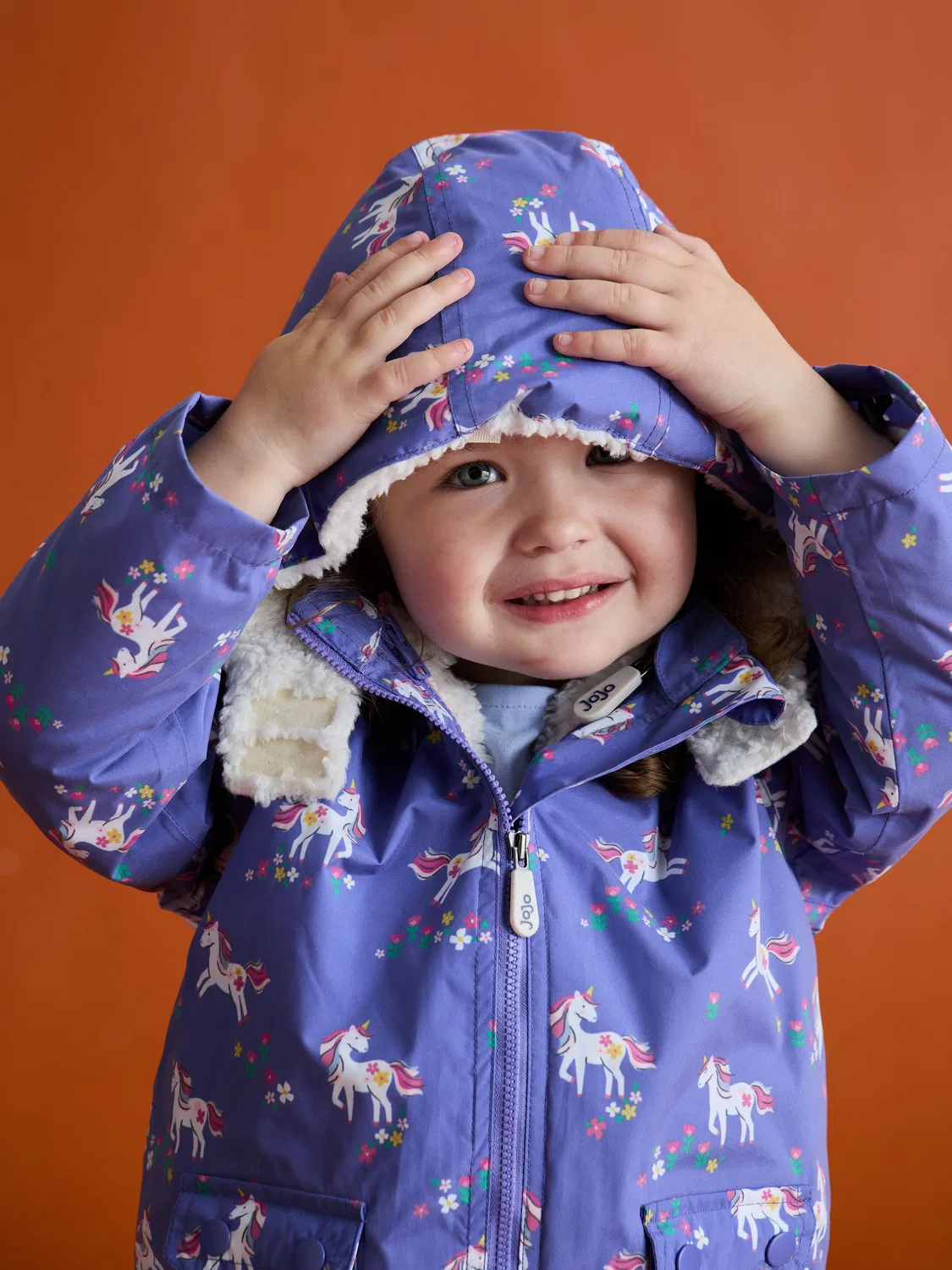 Куртка 4-в-1, водонепроницаемая, Polar Fleece Jojo Maman Bébé, фиолетовая — фото 2