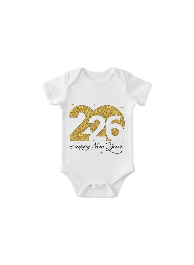 Боди-комбинезон с новогодним принтом 2026 Sitara Fashions, белый — фото 2