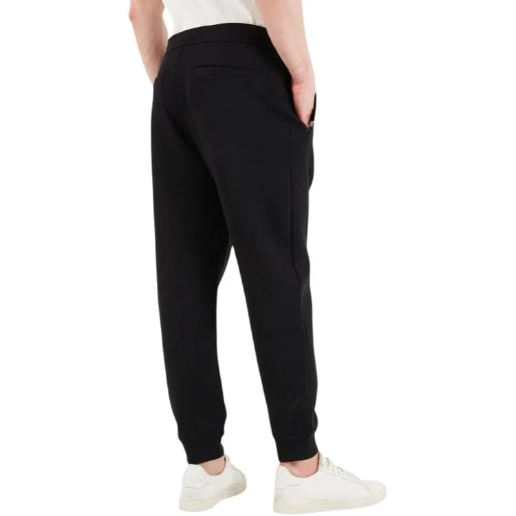 Мужские трикотажные спортивные штаны с манжетами Black EMPORIO ARMANI — фото 3