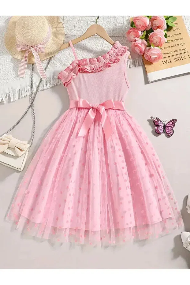 Детское платье для девочек с принтом Vinto strap dress Egolika Kids, Pink — фото 2