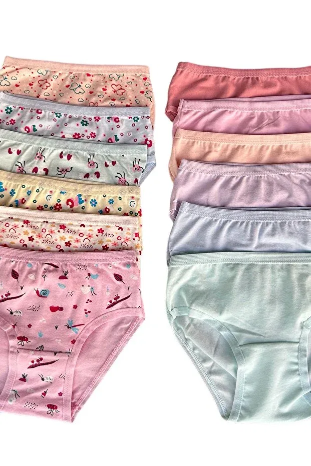 Детские трусы для девочек с принтом 6 штук Dondeza, Solid Color And Patterned