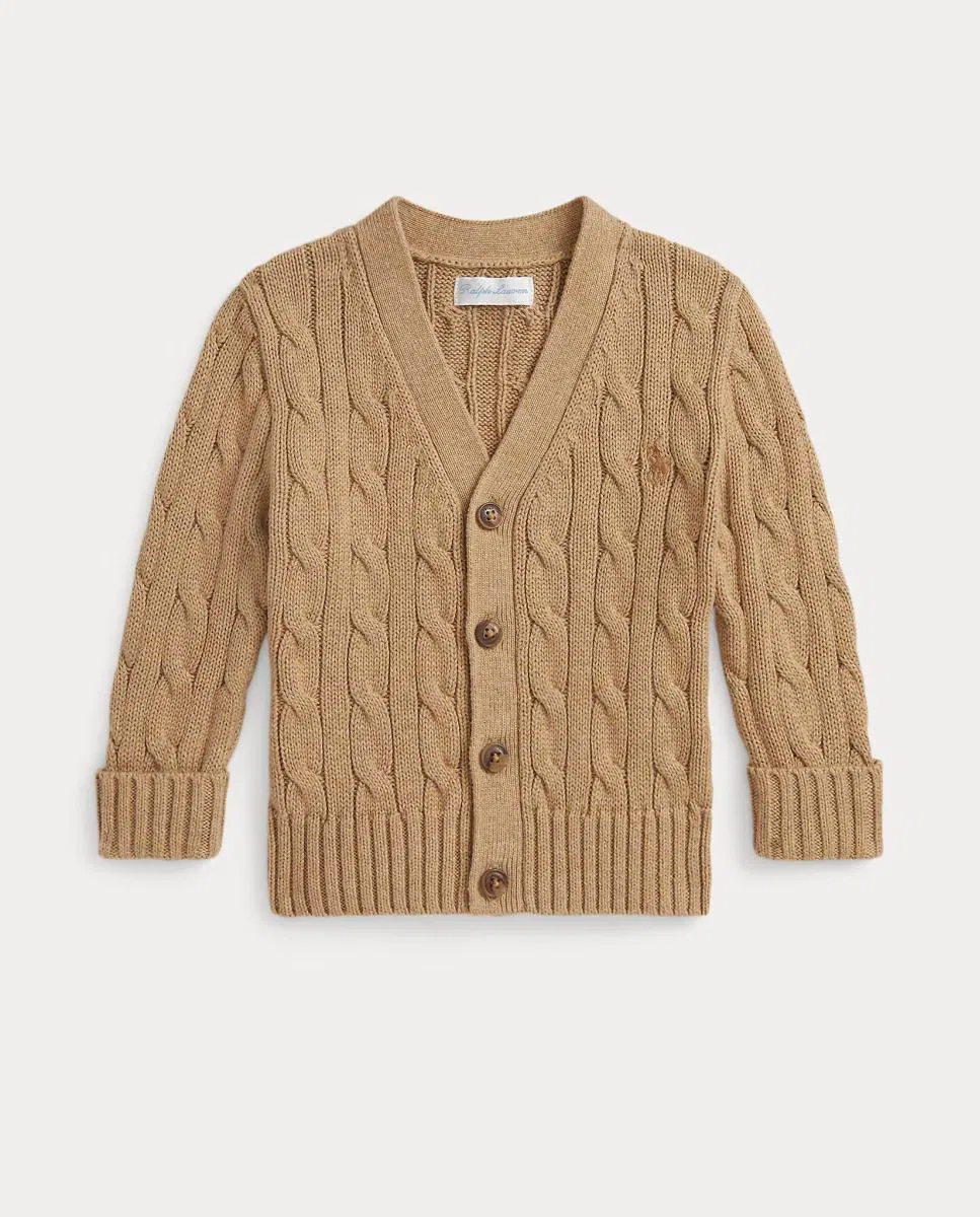 Кардиганы из хлопка, Cárdigan Unisex Punto Ochos, Polo Ralph Lauren, верблюжий