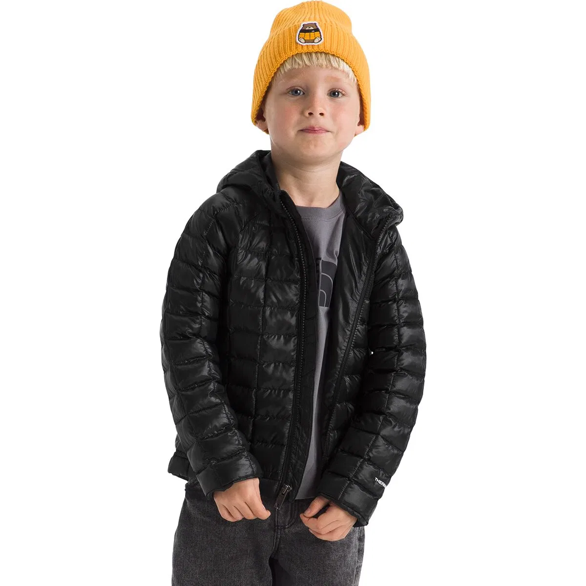 Детская куртка для мальчиков утепленная ThermoBall Hooded Jacket The North Face, TNF Black — фото 4