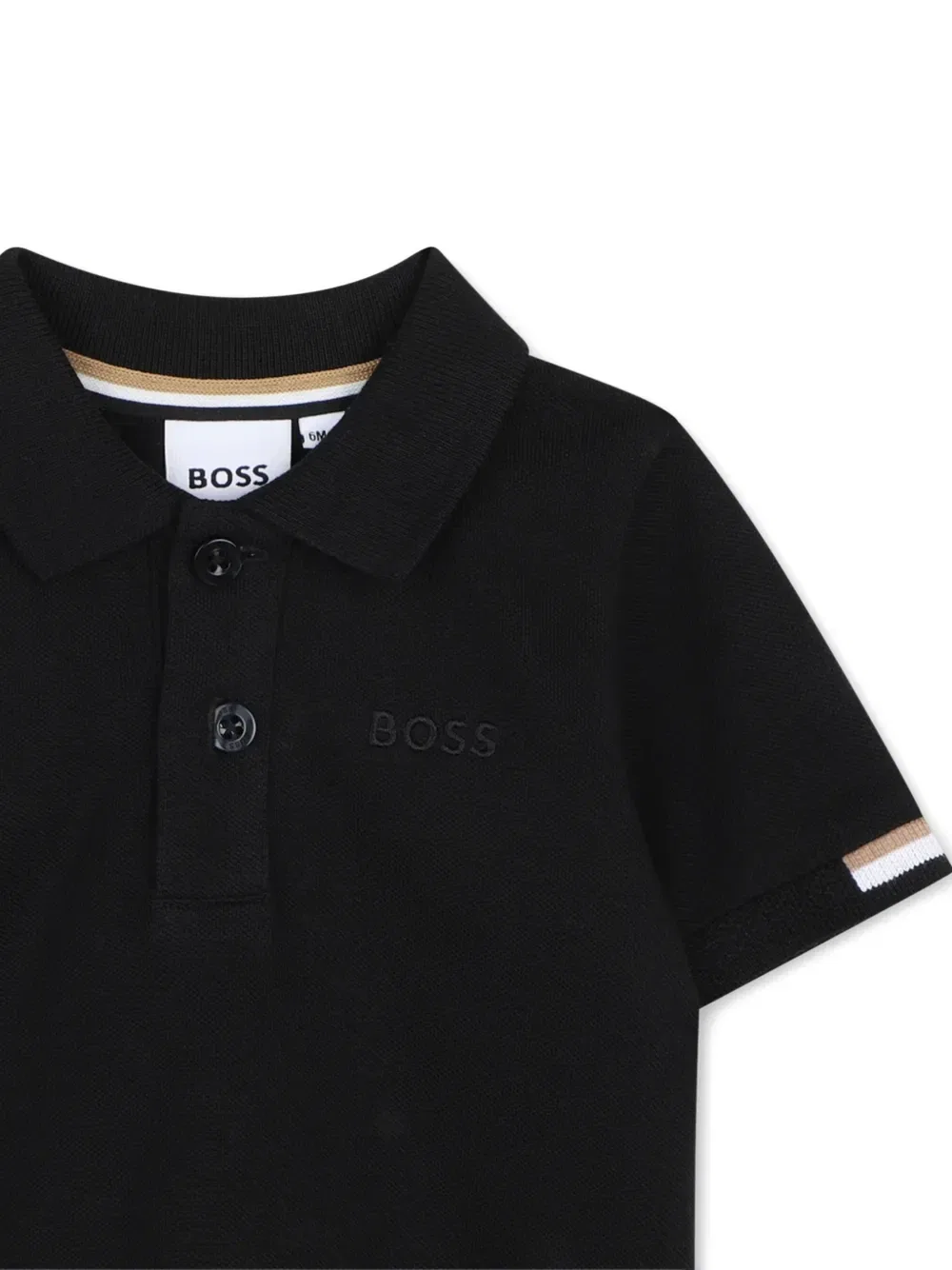 Рубашка поло с вышитым логотипом Boss Kidswear, черный — фото 3