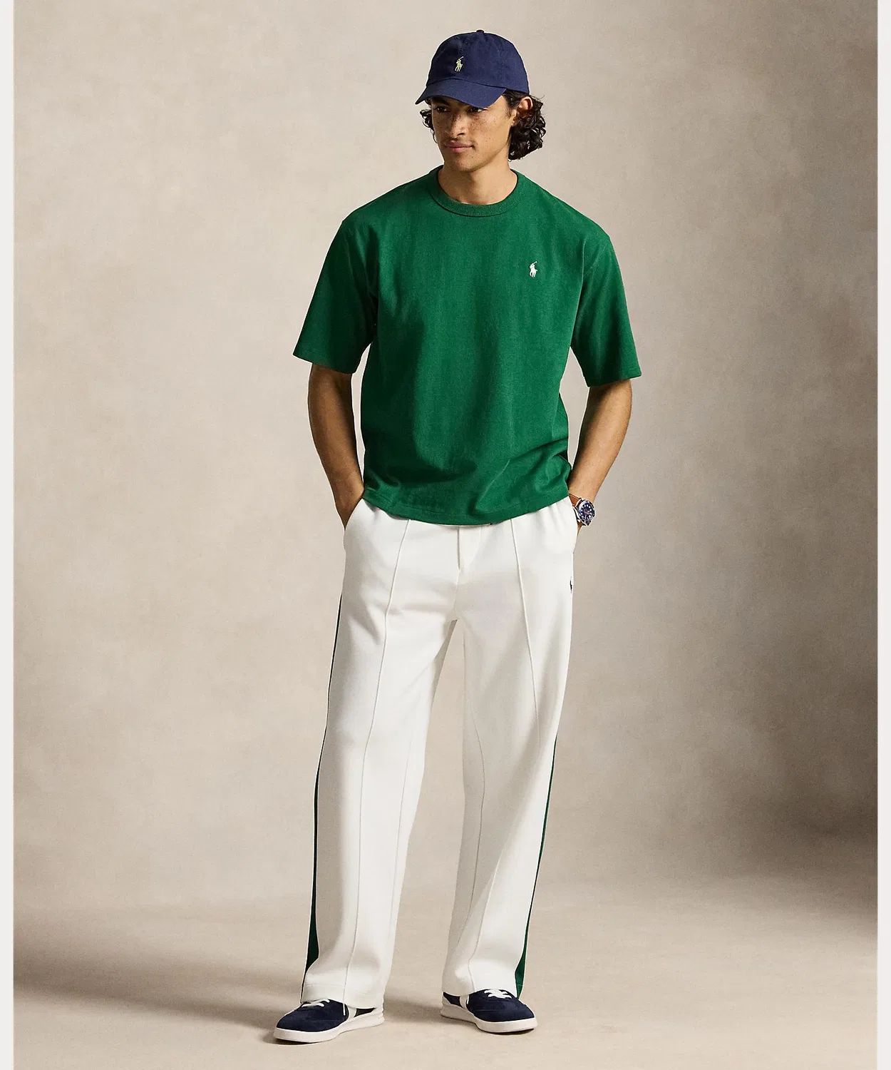 Мужская футболка с принтом Relaxed Fit Jersey Polo Ralph Lauren, Green — фото 3