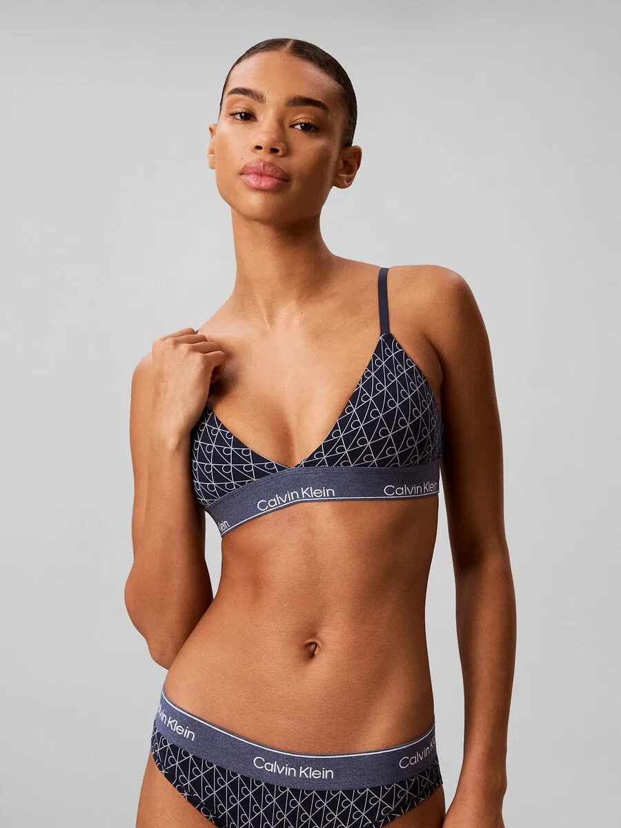 Треугольный бюстгальтер Calvin Klein синего цвета — фото 2