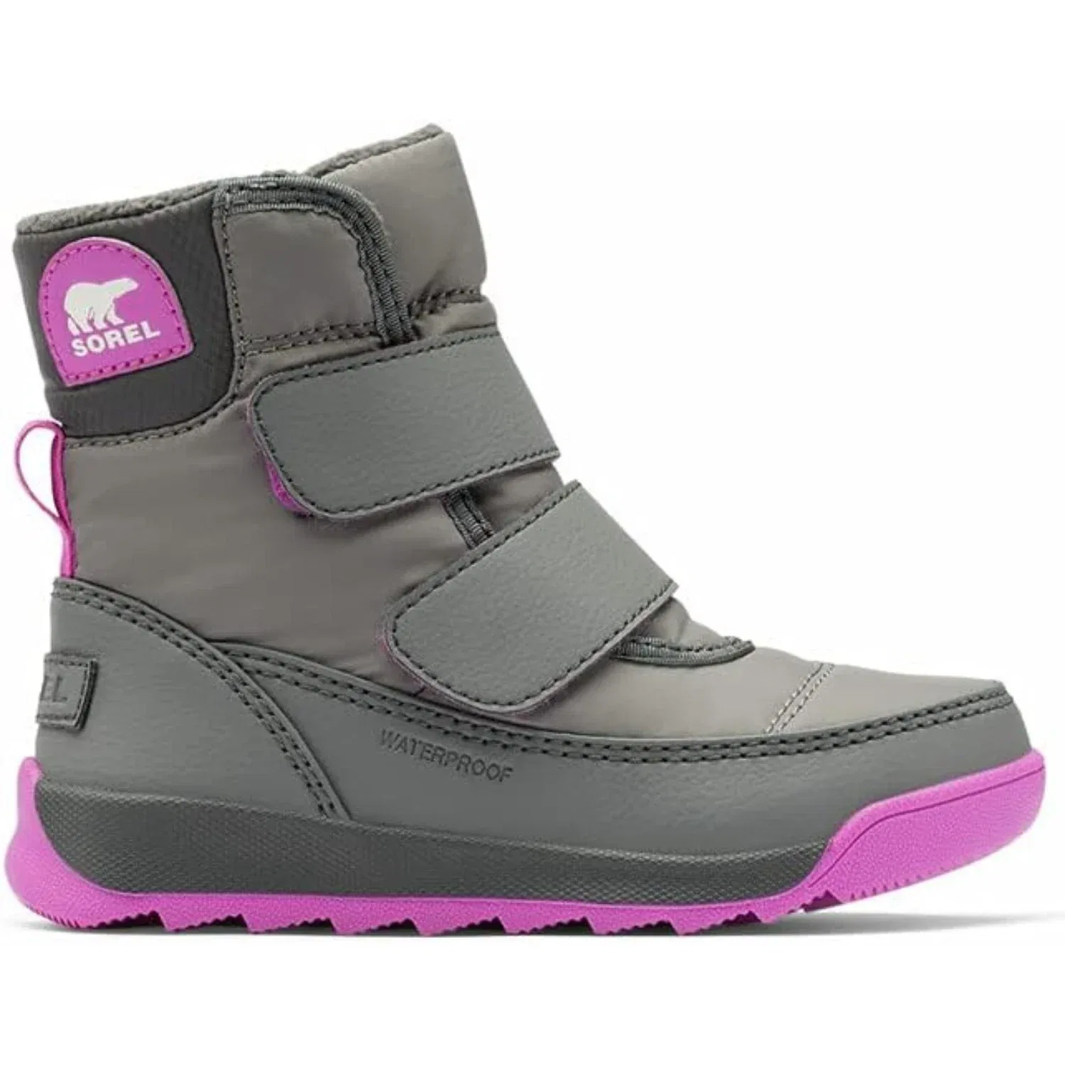 Детские зимние сапоги водонепроницаемые с ремешком Whitney II Strap Sorel, серый — фото 2