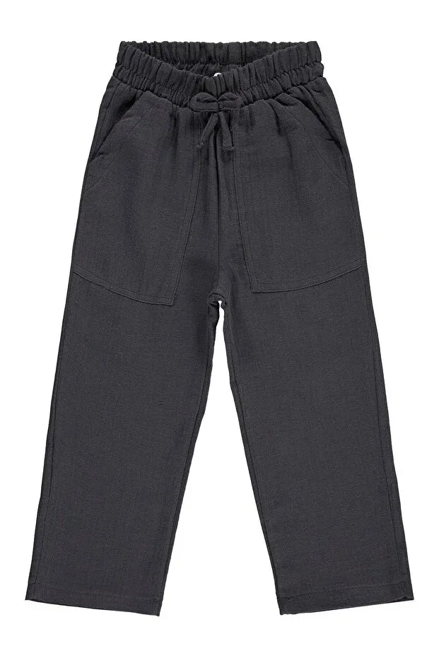 Детские брюки для девочек широкие муслиновые Civil Girls, Anthracite