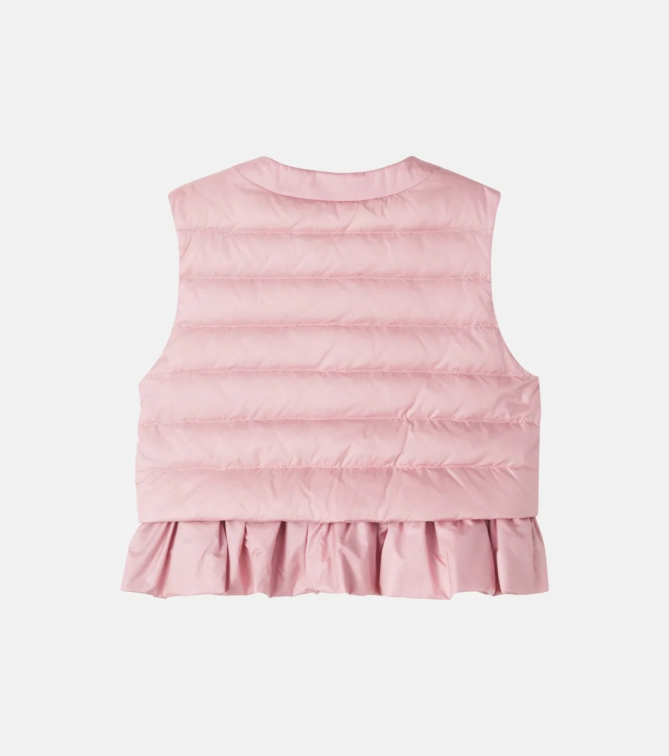 Пуховый жилет с воланами Moncler Enfant, розовый — фото 3