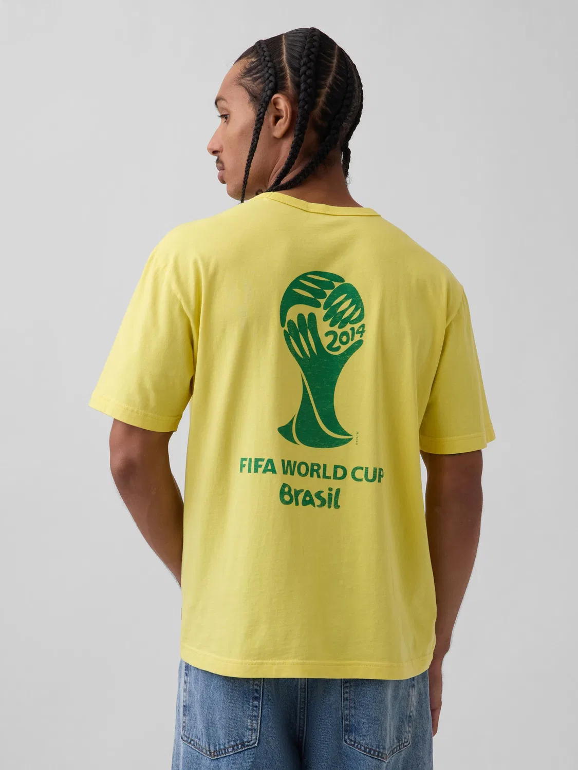 Футболка с графическим принтом, свободная Gap, Yellow Brazil — фото 2