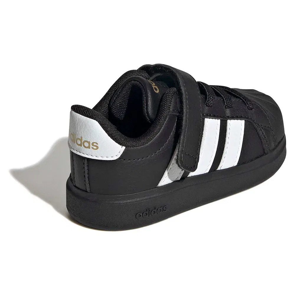 Детские кроссовки для девочек с мыском-ракушкой Streettalk Infant Trainers Adidas, Black — фото 4