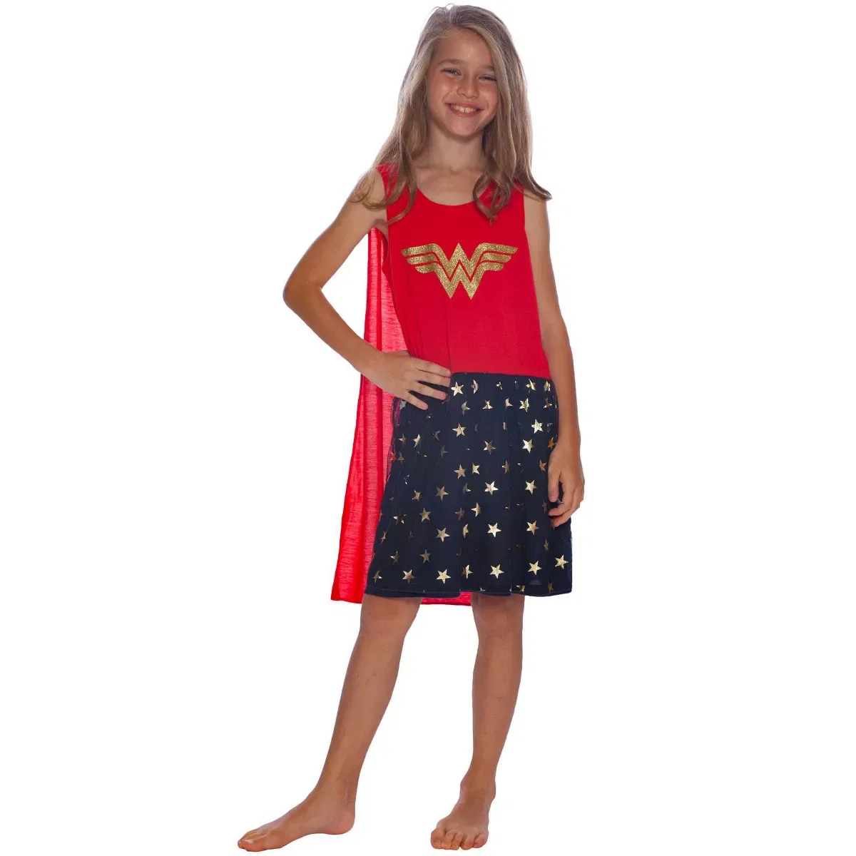 Детская ночная рубашка для девочек с принтом Wonder Woman Roller Derby Tank Gown with Cape INTIMO, Multi