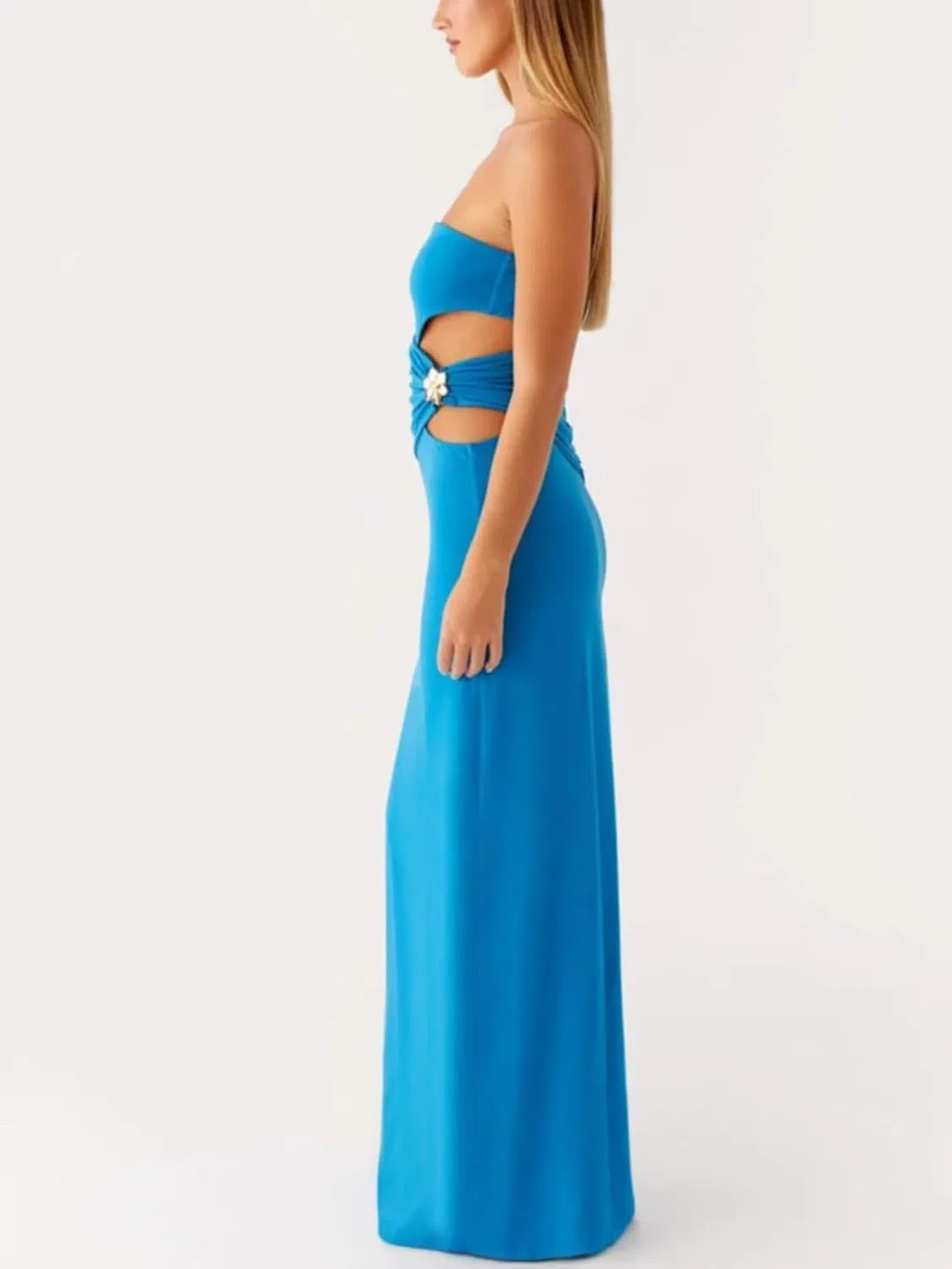 Женское облегающее платье макси с открытой спиной, Royal Blue — фото 3