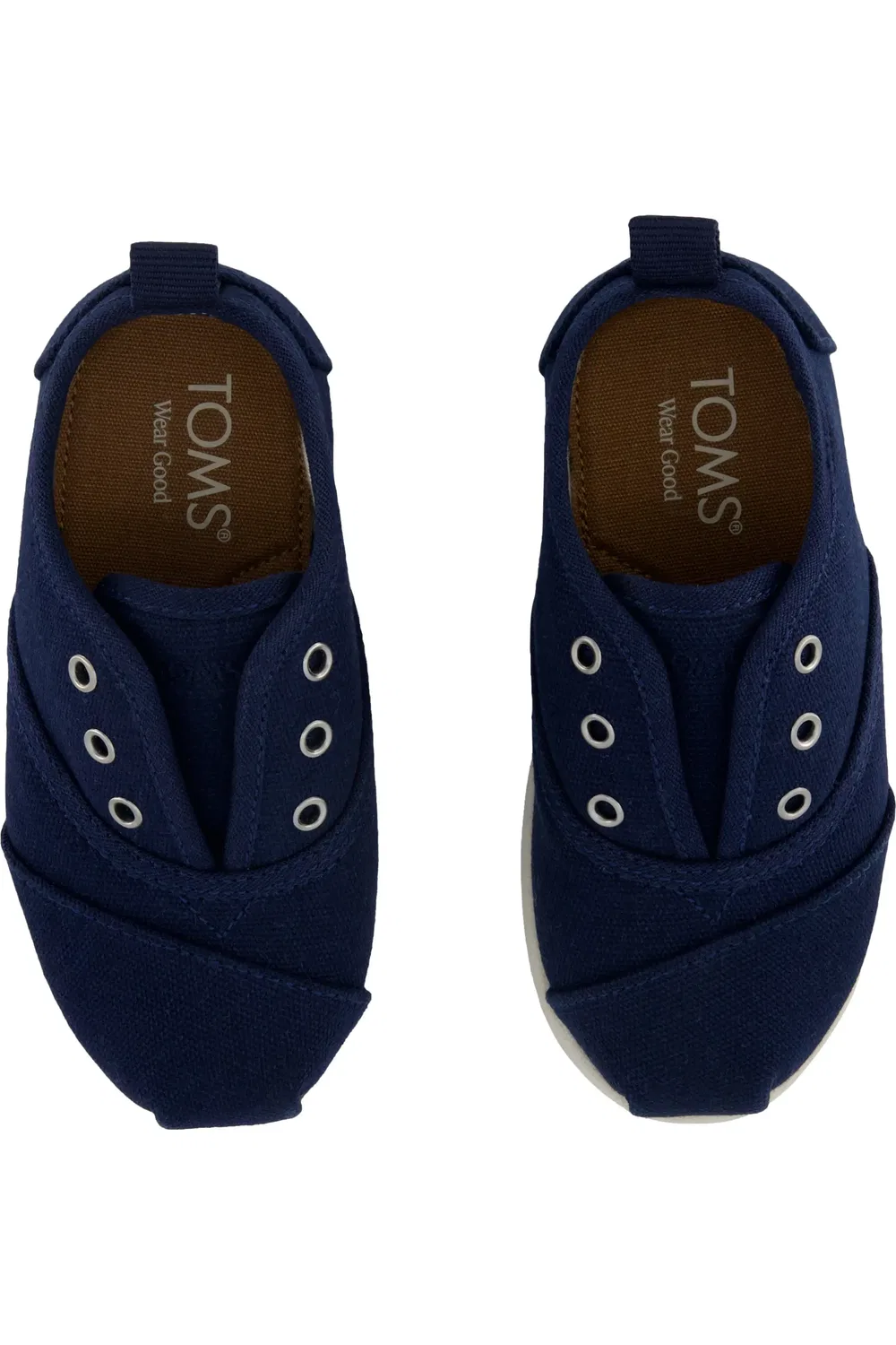 Детские кеды легкие на шнурках Cordones Plus TOMS, темно синий — фото 3