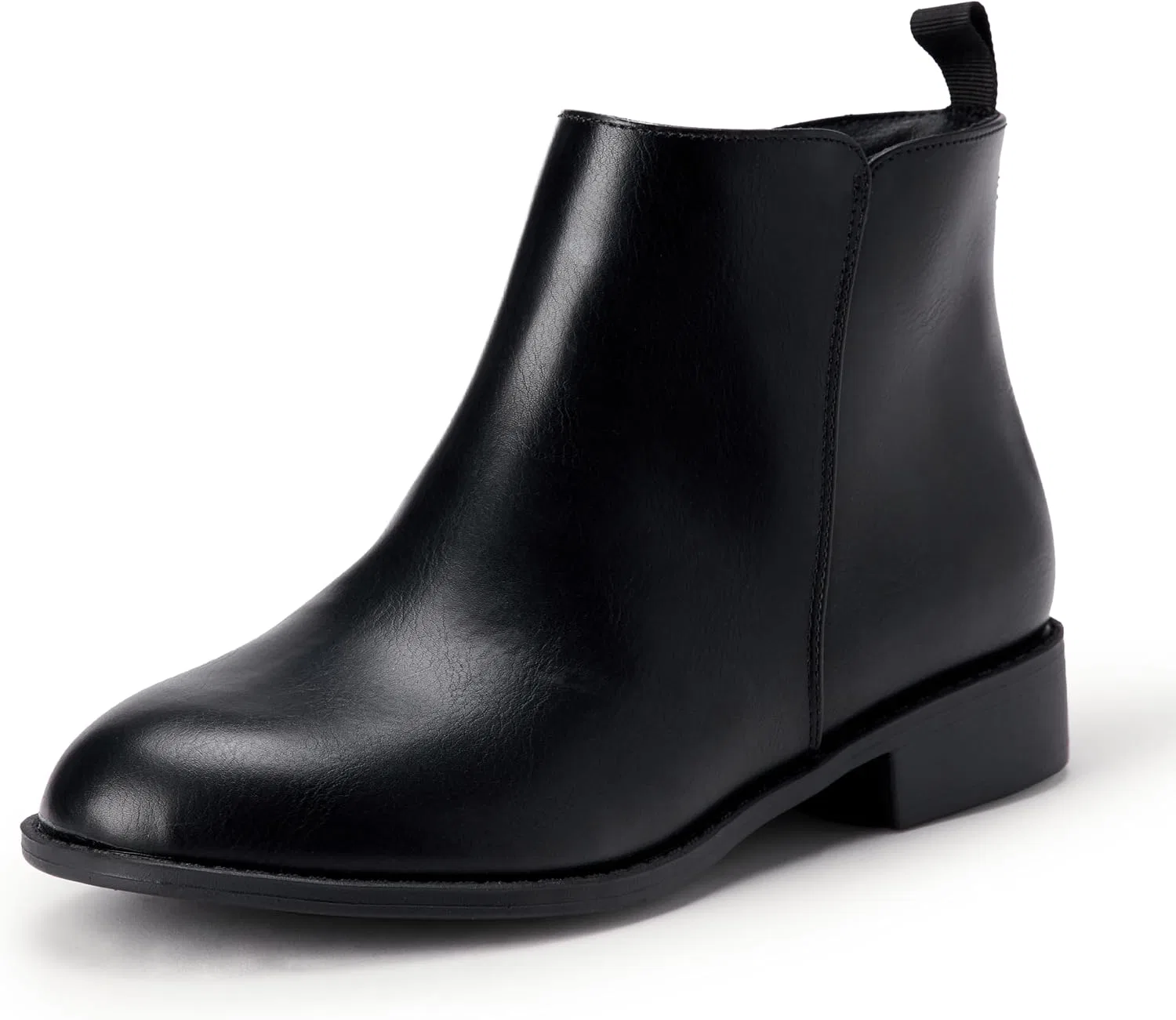 Детские ботинки для девочек на молнии Amazon Essentials, Black Faux Leather