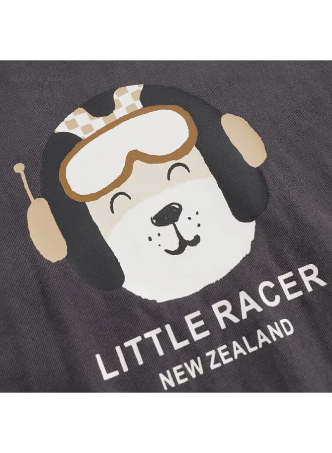 Футболка с длинным рукавом свободного кроя с принтом Little Racer Marc&Janie, черный — фото 3
