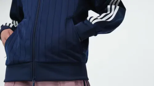 Женская олимпийка свободного кроя Pinstripe Firebird Loose Tracktop Adidas Originals, темно-синий/белый/серый — фото 2