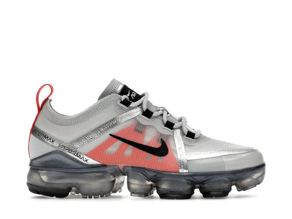 Детские кроссовки Lifestyle Nike Air VaporMax 2019 Nike, Pure Platinum/White-Team Orange-Black