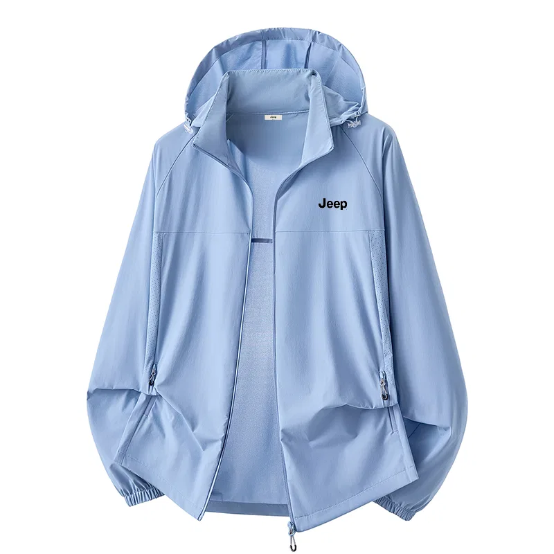 Детская куртка с капюшоном и защитой от солнца, модель Sun Protection, Jeep, Light Grey/Dark Blue — фото 3