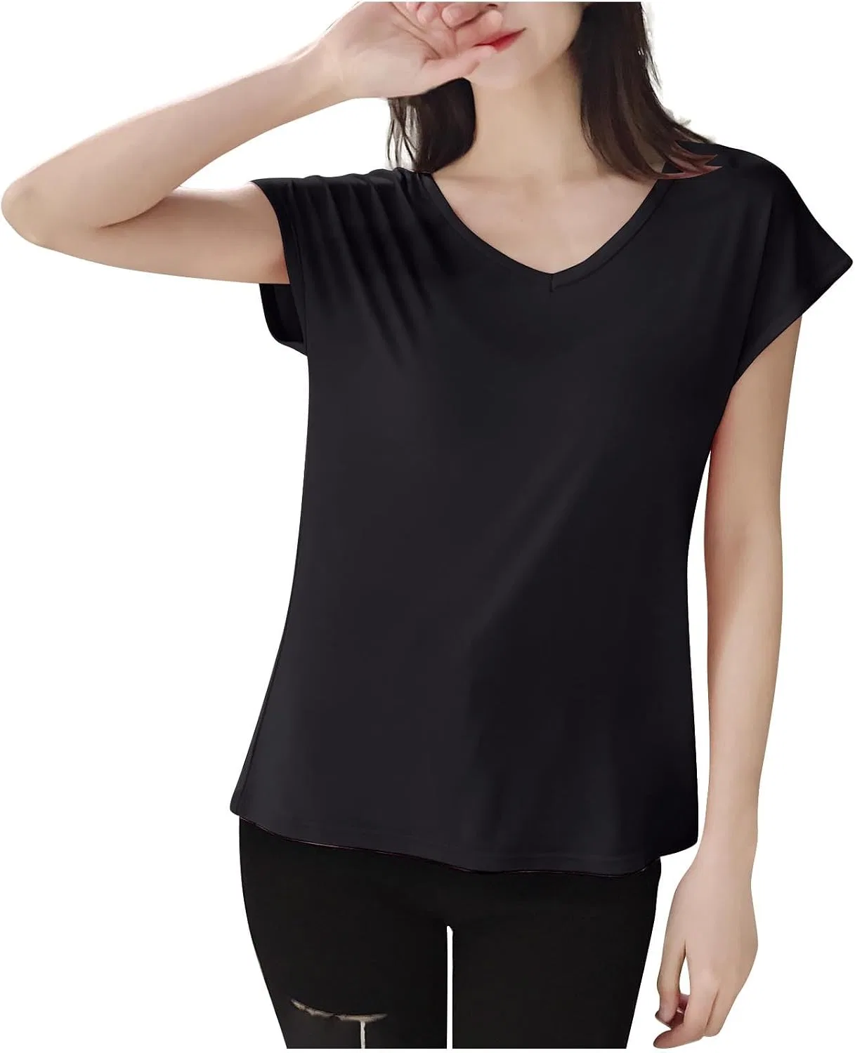 Женская футболка с V-образным вырезом Activewear, Black