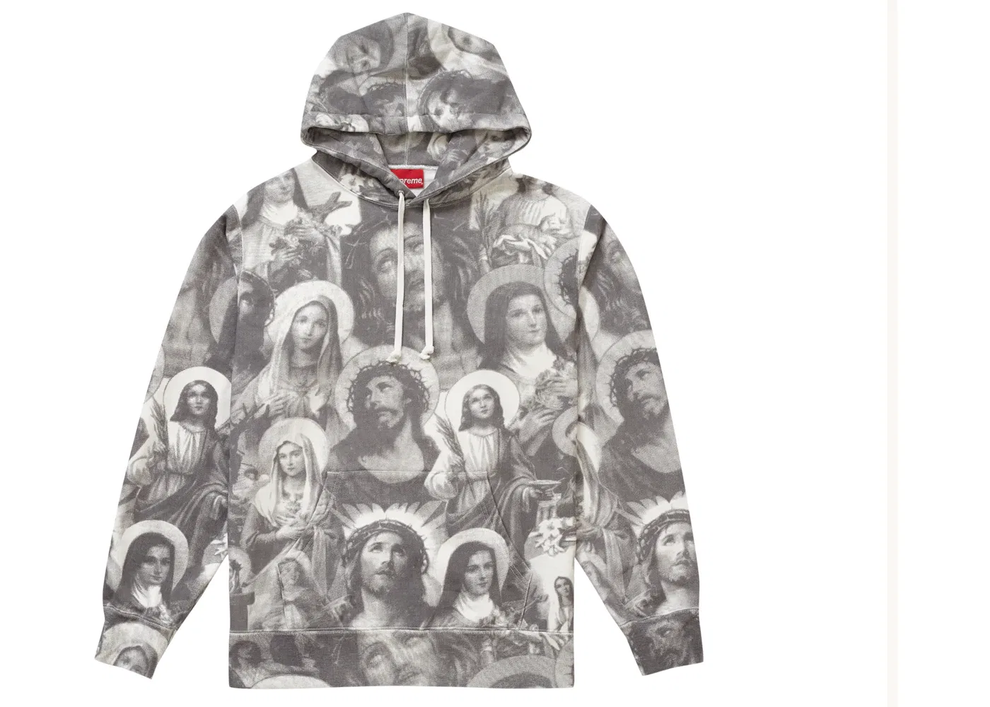 Мужской свитшот с капюшоном с принтом Jesus and Mary Supreme, Dark Grey