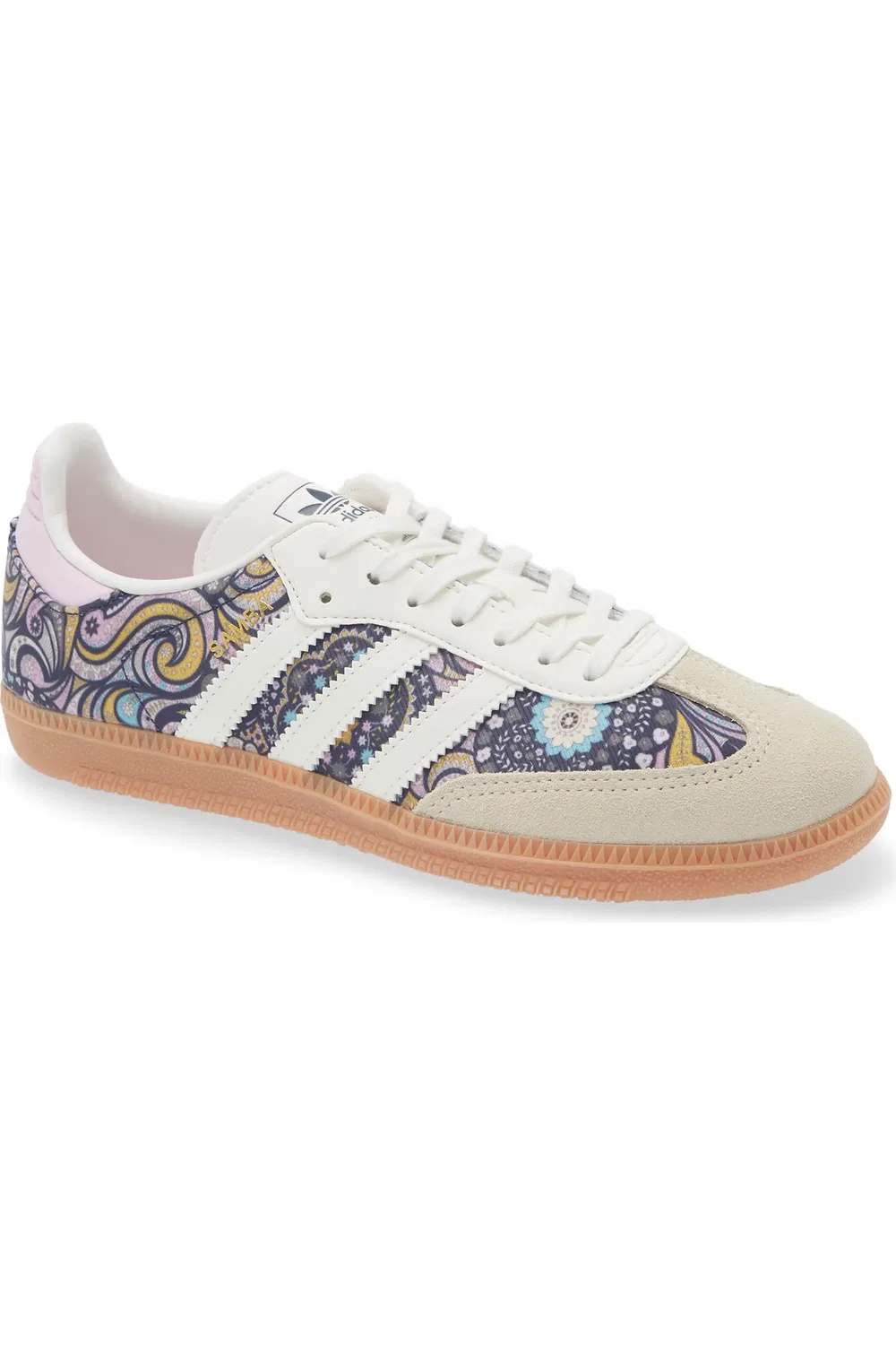 Детские кроссовки футбольного стиля Samba adidas, Core White/Orchid Fusion/Gum