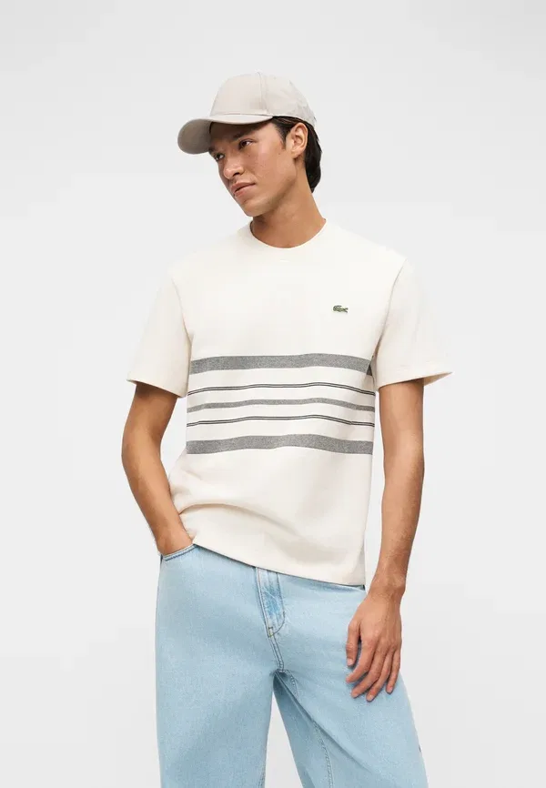 Футболка Lacoste с принтом, полосатая, хлопок — фото 4
