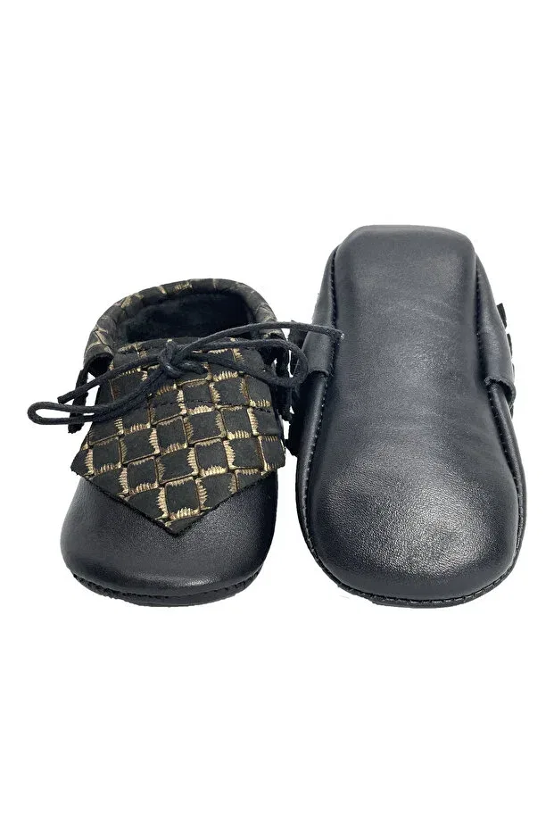 Детские ботиночки для девочек с кожаным верхом Evokids, Black — фото 4