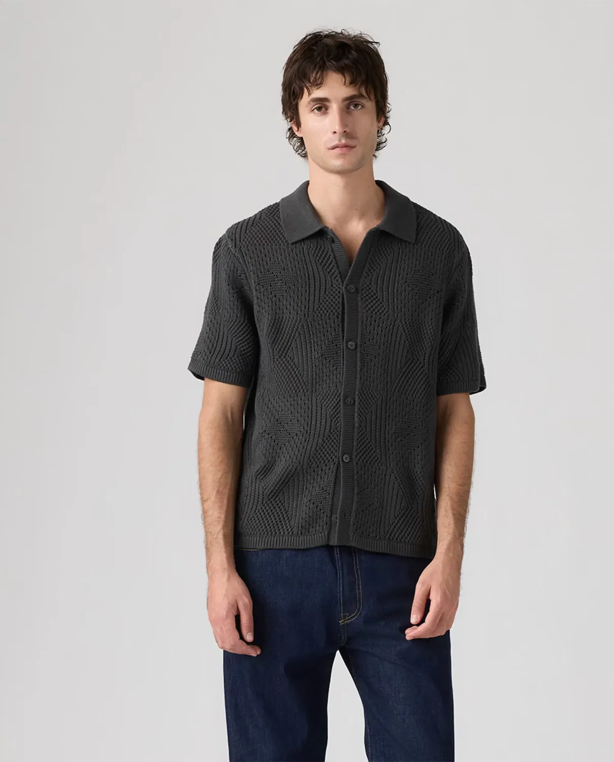 Мужской кардиган с коротким рукавом Levi's, Gris Oscuro