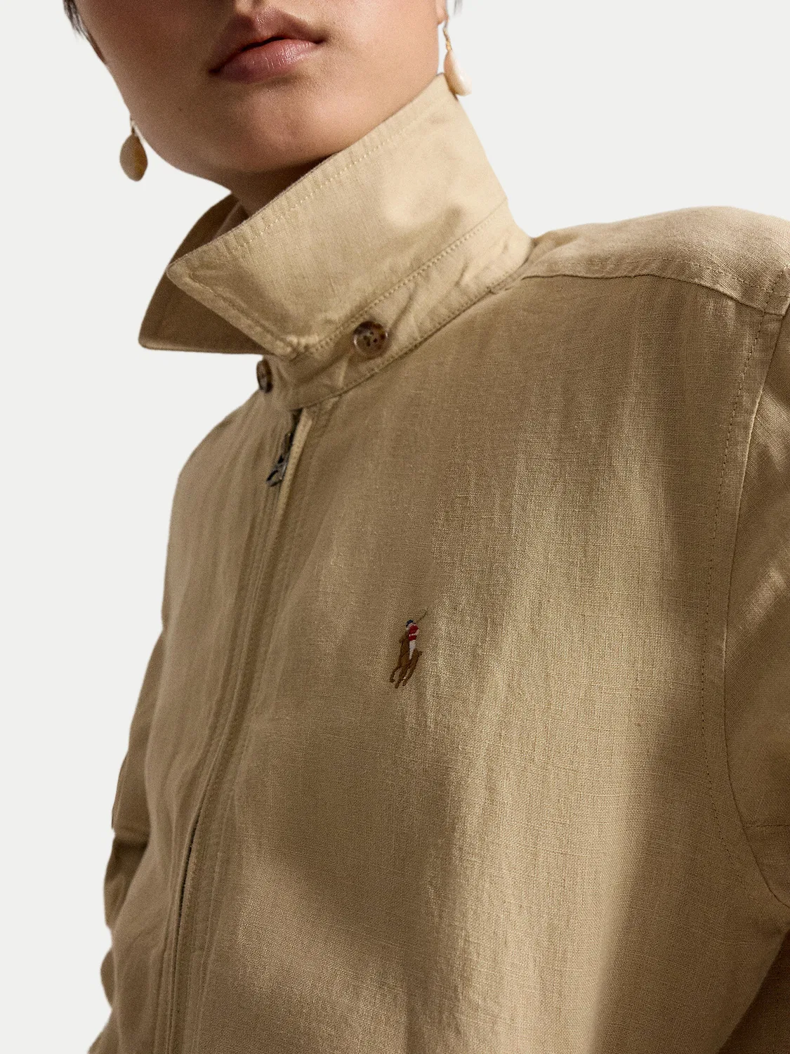 Женская демисезонная куртка свободного кроя Polo Ralph Lauren, светло-бежевый — фото 4