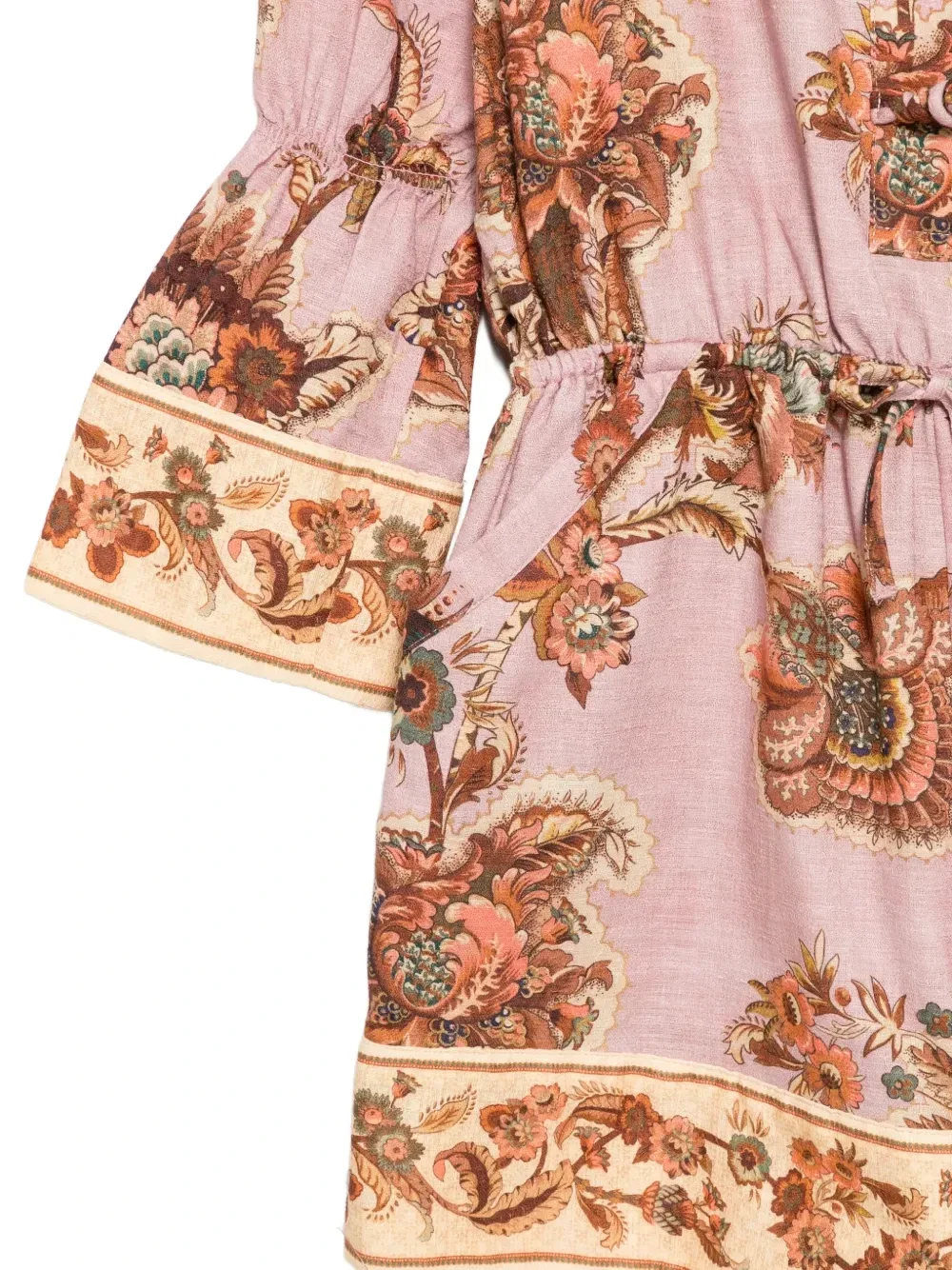 Комбинезон на кулиске с цветочным принтом Zimmermann Kids, розовый — фото 3