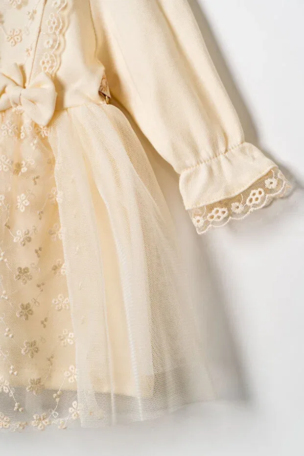 Детское платье для девочек с длинным рукавом Miniday Baby, Nude Color — фото 2