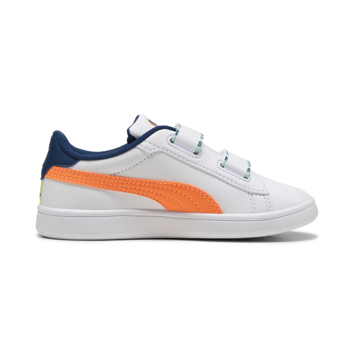 Детские кроссовки с регулировкой липучкой PUMA, White/Orange Glo — фото 3