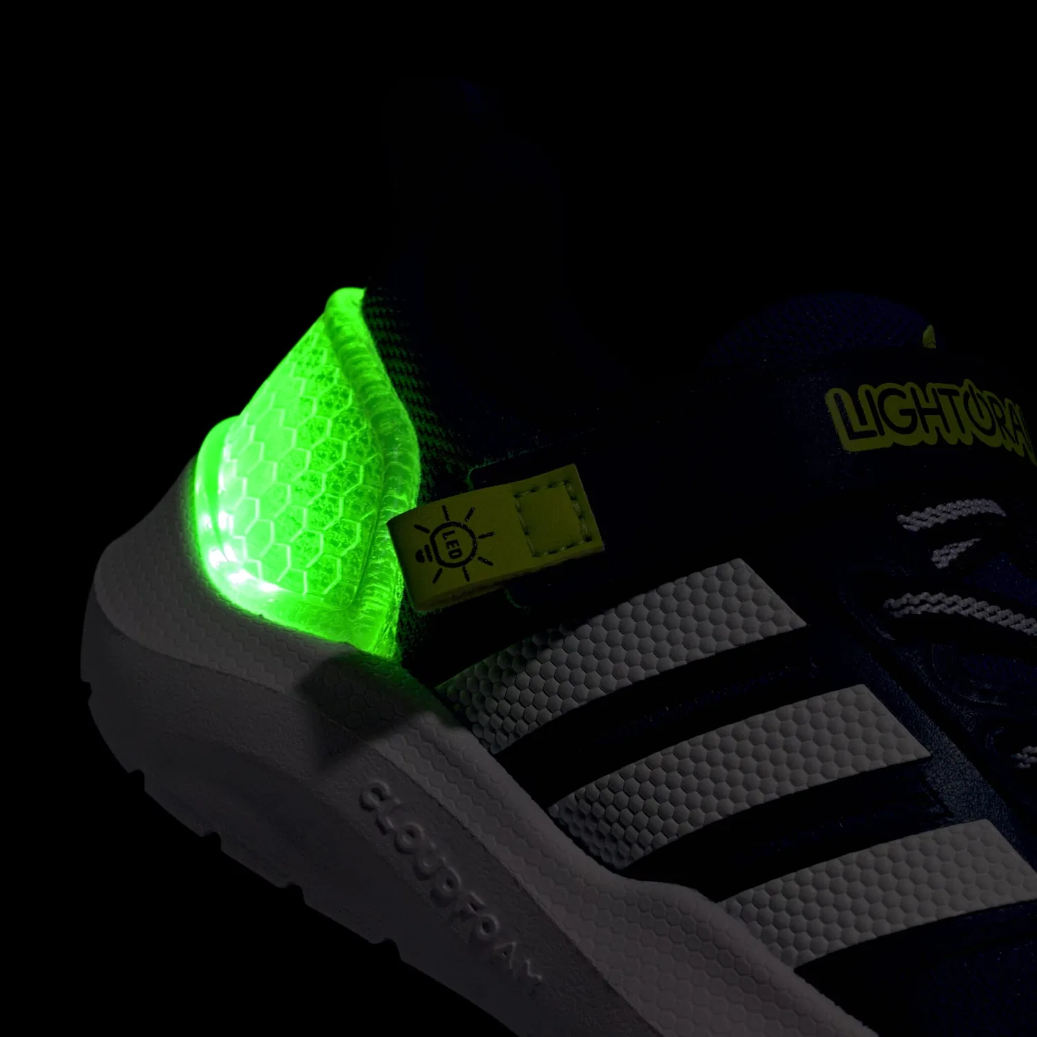 Детские кроссовки со светодиодной подсветкой Lightorama Adidas Sportswear, Lucid Blue/Ftwr White/Solar Slime — фото 4