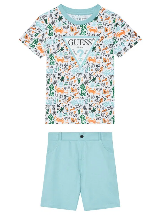Комплект футболки и шорт regular fit Guess, синий