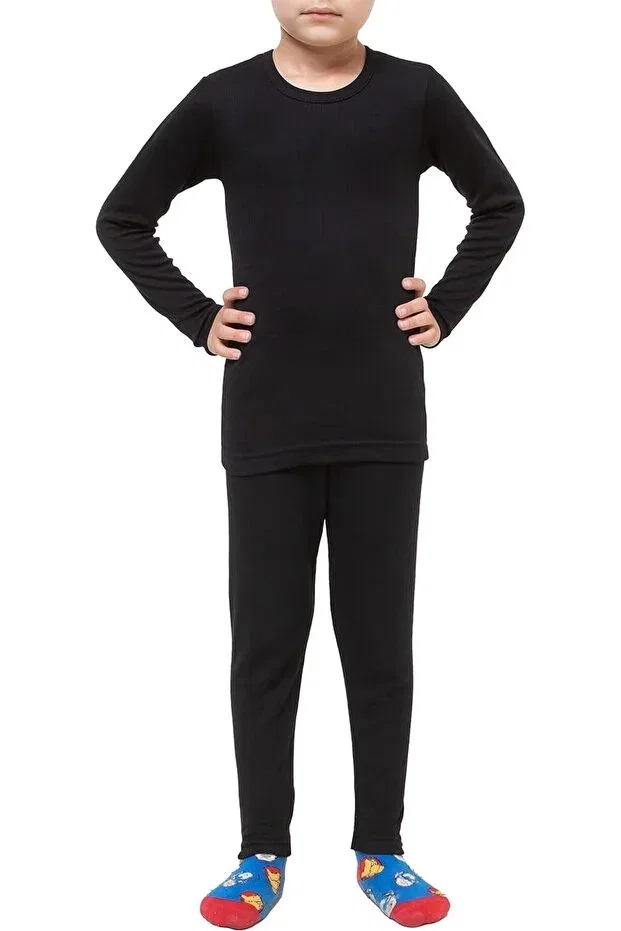 Детское термобелье для мальчиков с длинным рукавом Intimo, Black