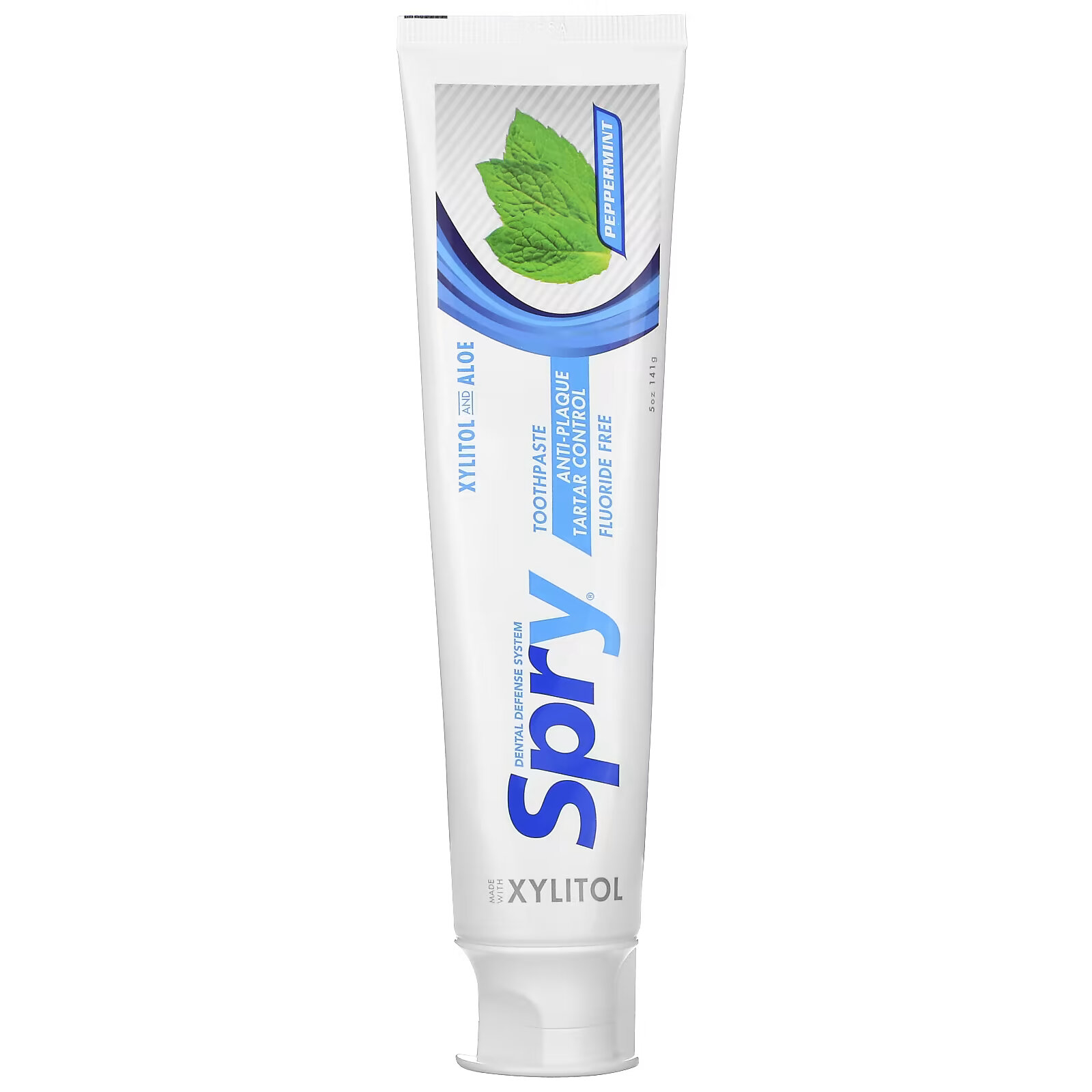 Xlear, Spry Toothpaste, защита от зубного камня, без фтора, перечная мята, 141 г (5 унций) - фото