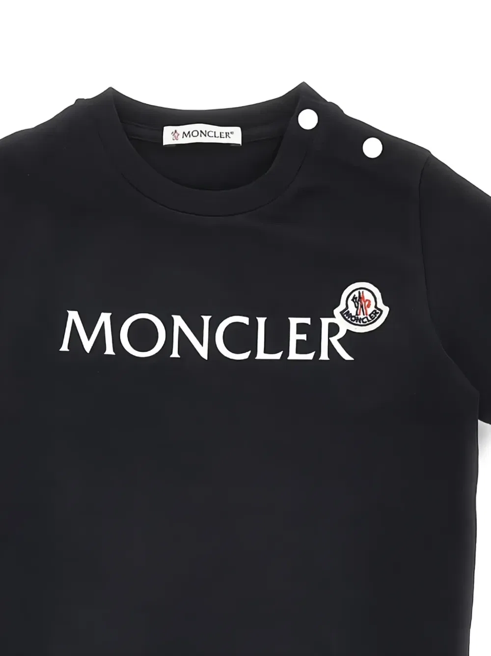 Футболка с логотипом на кнопках Moncler, черный — фото 2