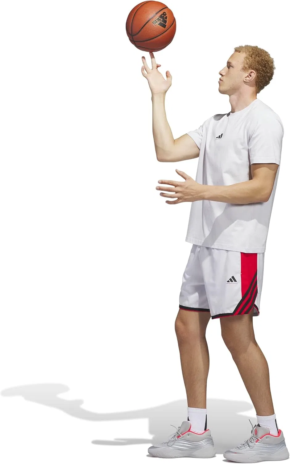 Мужская свободная баскетбольная футболка Basketball Foundation T-shirt adidas, Dash Grey — фото 2
