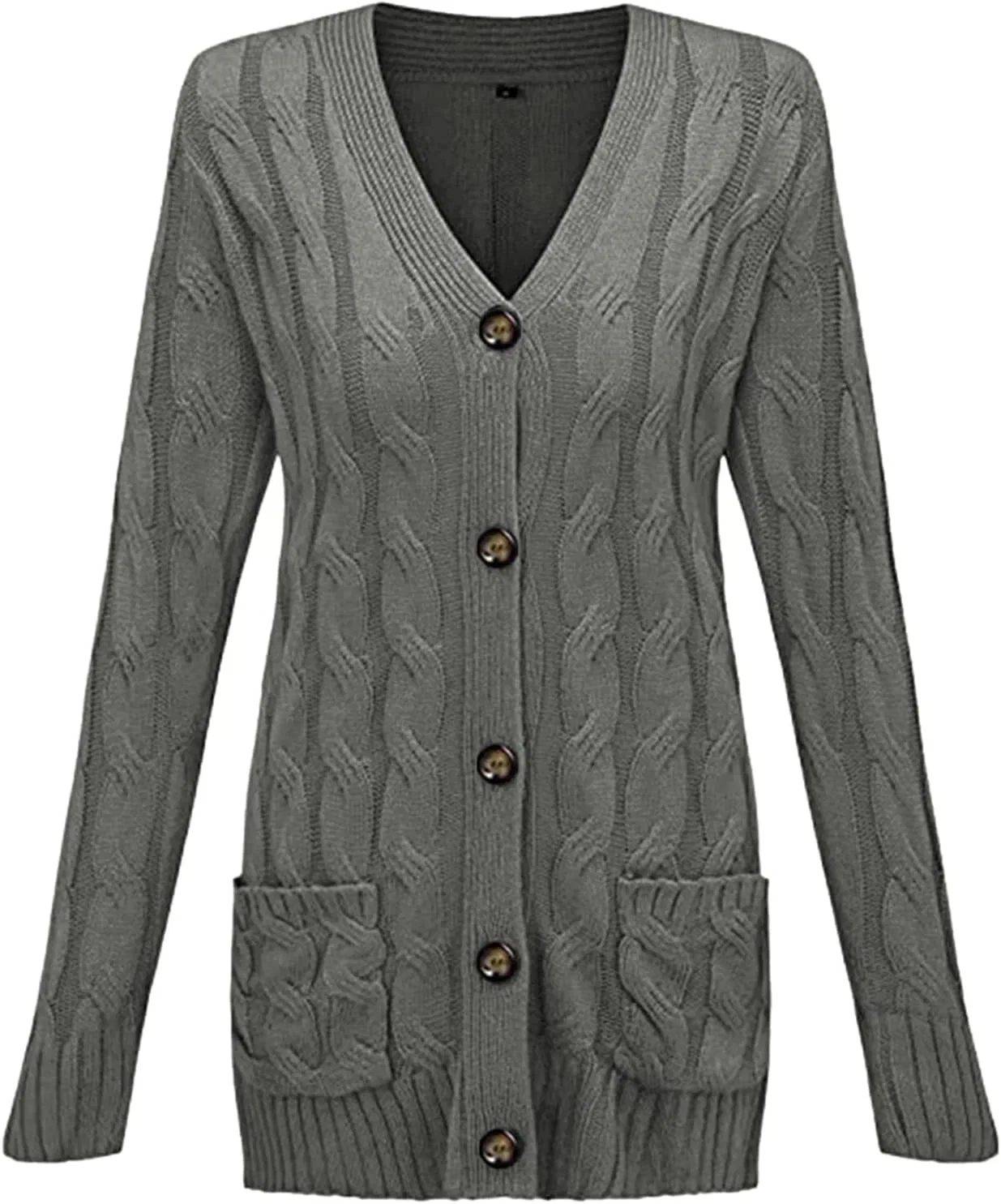 Женский кардиган с длинным рукавом, модель Open Front, цвет X1-grey — фото 3