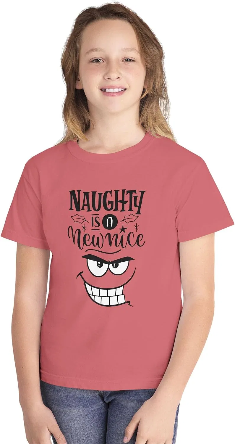 Женская футболка с принтом Naughty or Nice Face Design, арбузный — фото 2