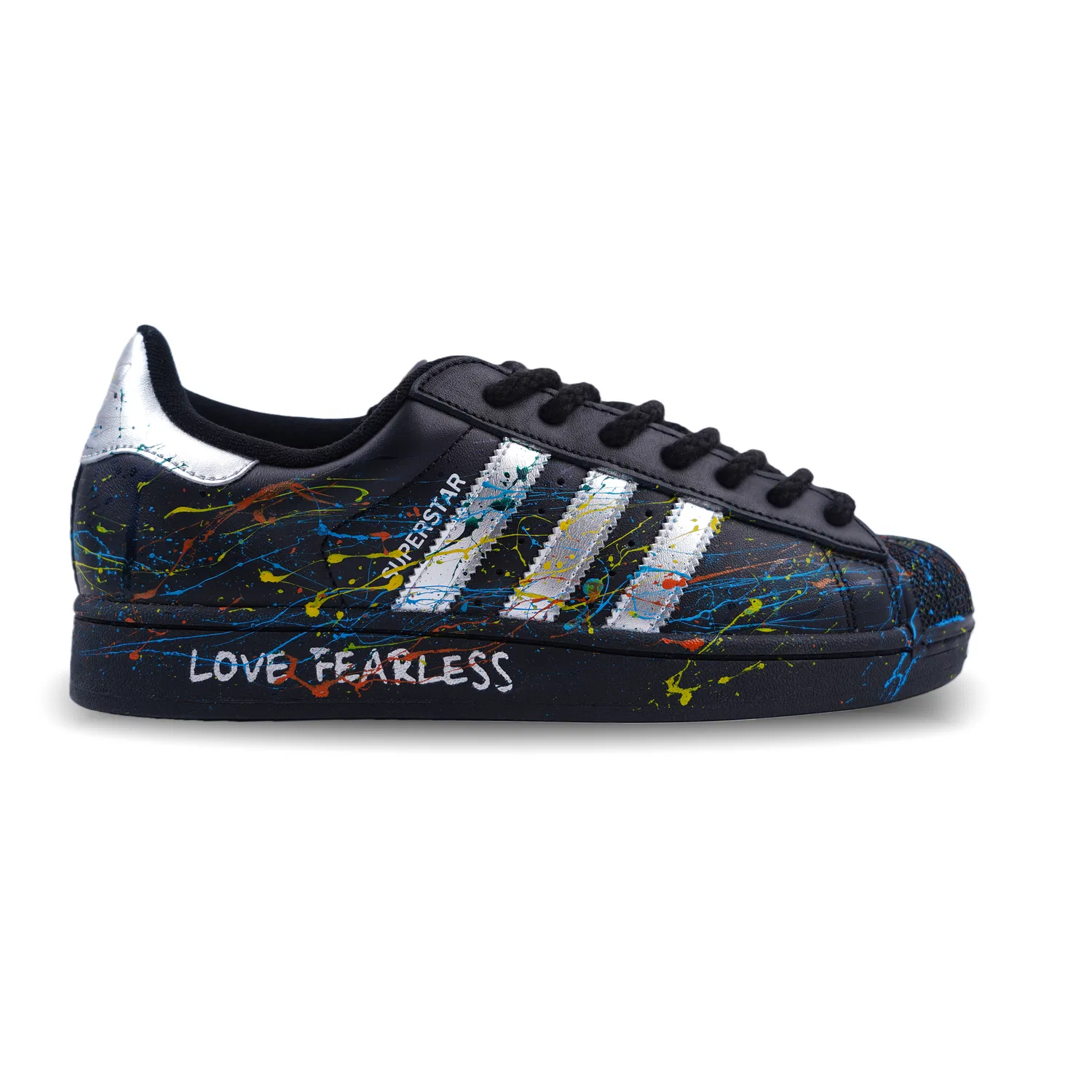 Детские кроссовки для скейтбординга с принтом Adidas Originals Superstar 2, Black Silver — фото 4