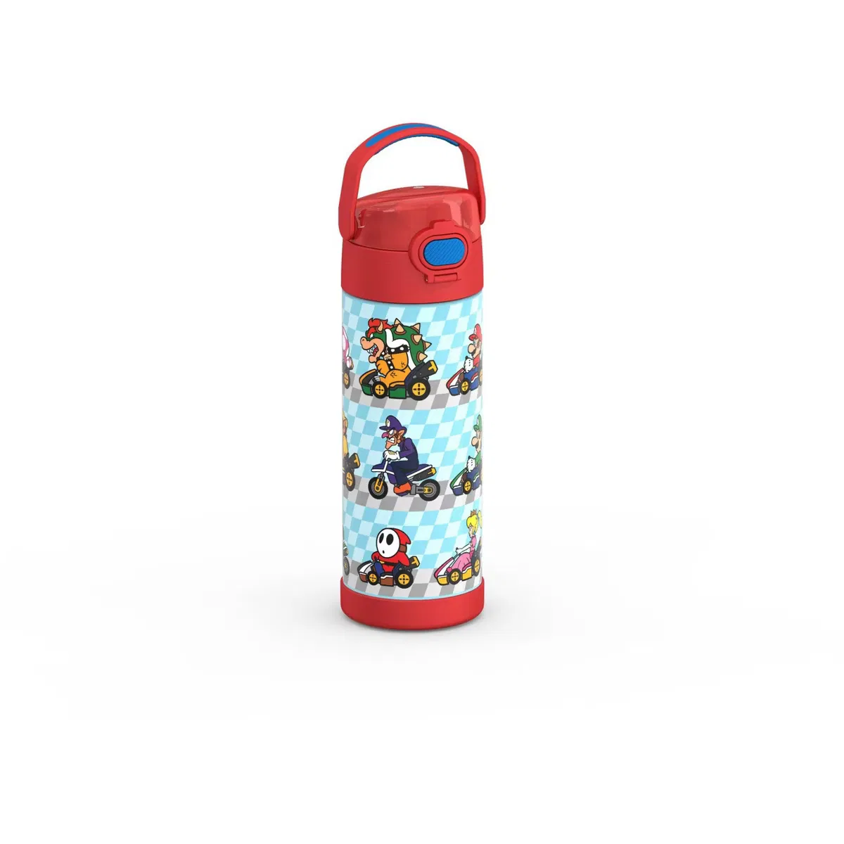 Детская бутылка для воды 470 мл из нержавеющей стали с ручкой Mario Kart Thermos, Red Mario Kart — фото 3