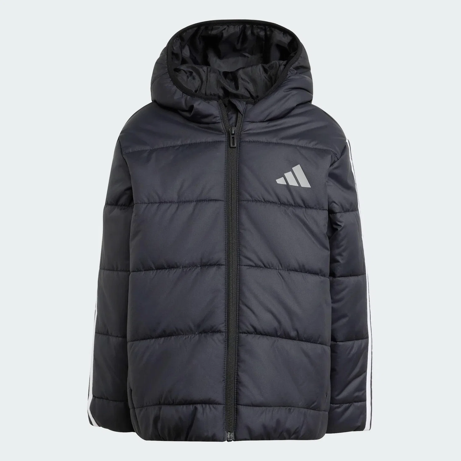 Детская куртка с принтом Essentials 3-Streifen Adidas, Schwarz Weiß — фото 2