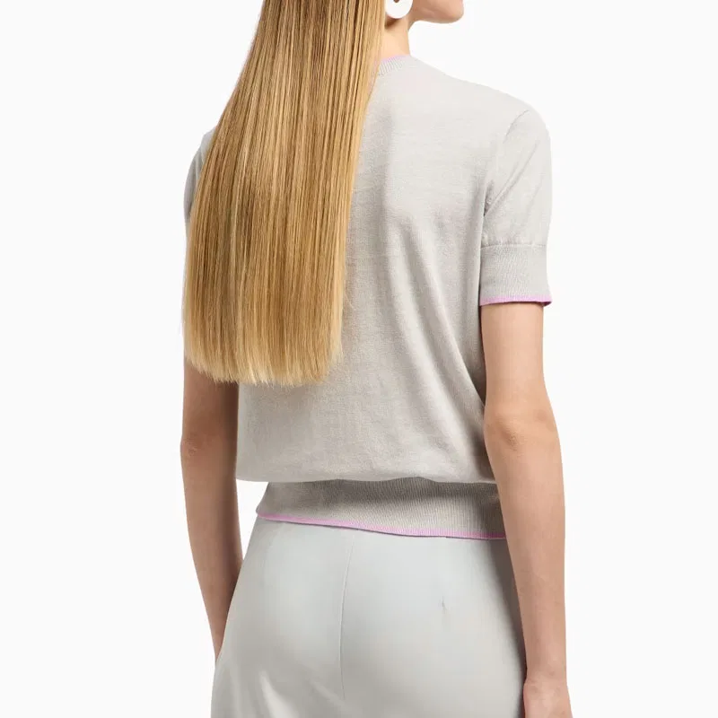 Вязаный топ SS25, Emporio Armani, Gray — фото 4